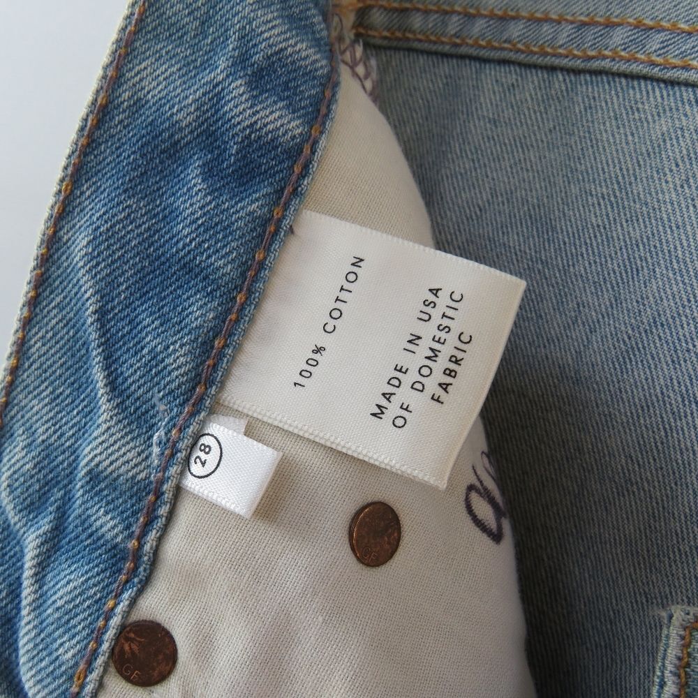 GRLFRND Shorts Women's 28 Blue The Adrianna Boho Distressed Jean Blue Shorts - Picture 14 of 16